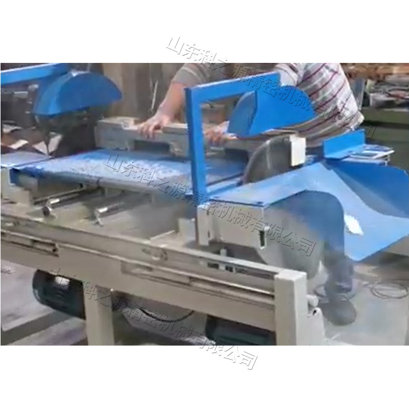 木工自动双端齐头锯 小型可调节手动推台设备 板材截断双头切割机