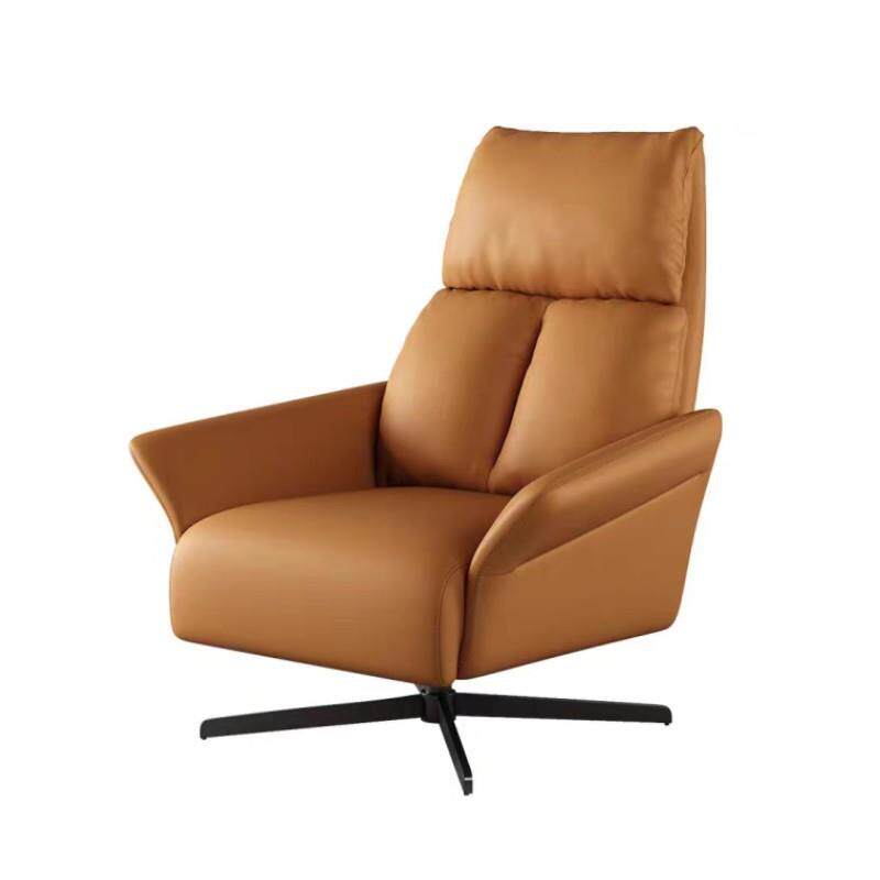 家用商务休闲椅皮艺简约意式创意可躺客厅单人沙发椅