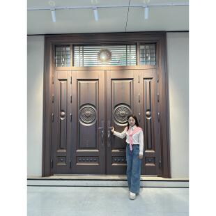 不锈钢烤漆别墅大门双开门农村自建房入户门防盗进户门子母门定制