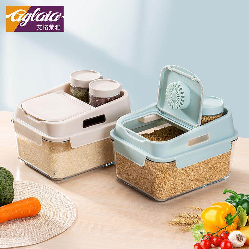 ZQ装米桶家防虫防潮密粉玻MFA璃米用缸封米收纳盒12斤面储存罐