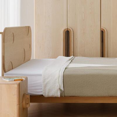 奶酪枫木全实木儿CSX童床可调靠背单人床男孩女孩儿童房床家具