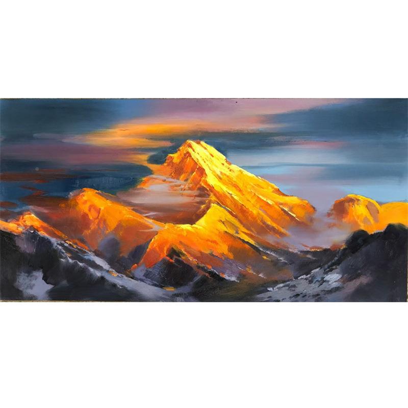 纯手绘金饰山厅风景油画客厅壁画美沙发背景装式画玄关NZL02410餐