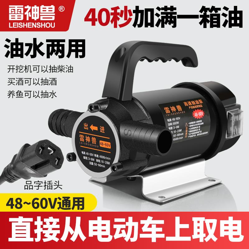 j8插电直流家用48V油水24V小型水泵油泵12V抽油泵60V两用220V抽g3