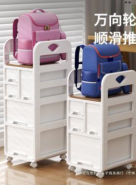 书包F99MMH7T置物架可本移动家用多层放书包下推车桌收纳小柜书收