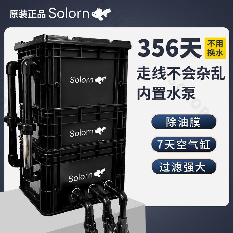25年新款工业 内置周转箱鱼缸过滤过滤器滴流鱼盆365天不用换水