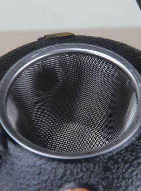 121200ml新0m0铸l荷花鱼描金彩绘款带过滤网中式泡煮水茶家用养生