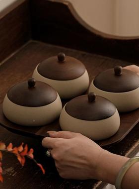 复古风实果盘家颜值客木厅茶用室接待点心小吃高盘粗陶碗TUL中古