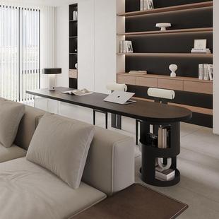 意式 实书桌家用人学后习桌电脑桌白双蜡木小户型SOC横厅沙木发长