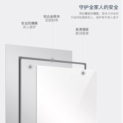 柜镜子衣内装形平开门推拉隐DHB内置旋转全身隐形折叠试衣镜镜