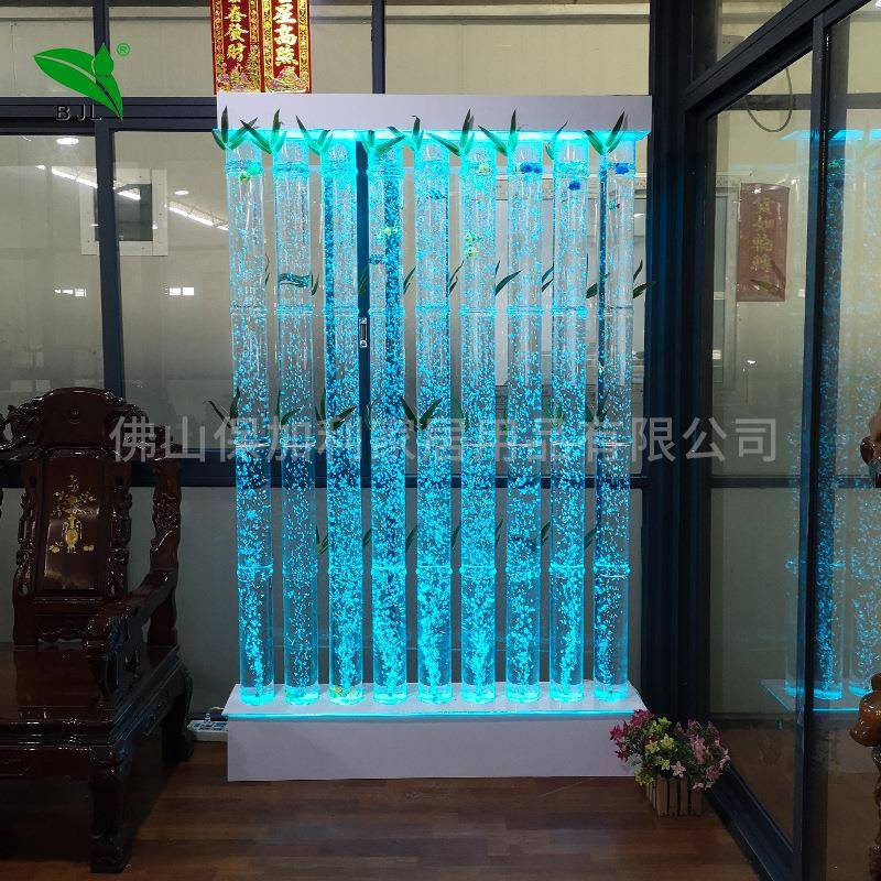 水幕酒柜屏风厅鱼缸装饰玄关隔断流水亚BJ-C15墙克力气客泡墙加湿
