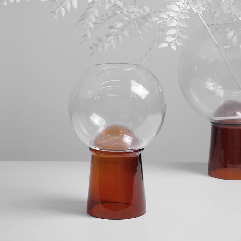 现代简约面玻QSA璃花器透明花瓶客厅电彩视柜样板房色茶几桌软装