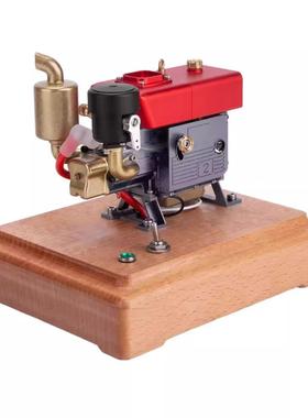 可发动迷16406你柴引擎发动机模型手扶拉头燃油合金卧式油拖机男