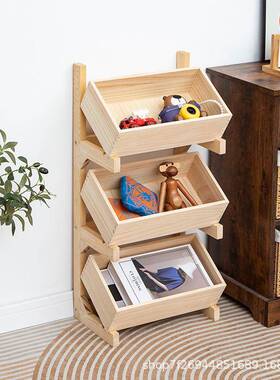 现货客复古落篮式置物架厅地装饰水果收纳多77300层木质杂物收纳