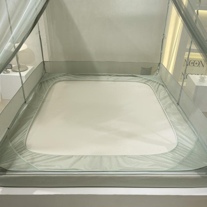 新款拉链蚊帐三开门防掉古床公主风坐床式000225651.51.m8米双用