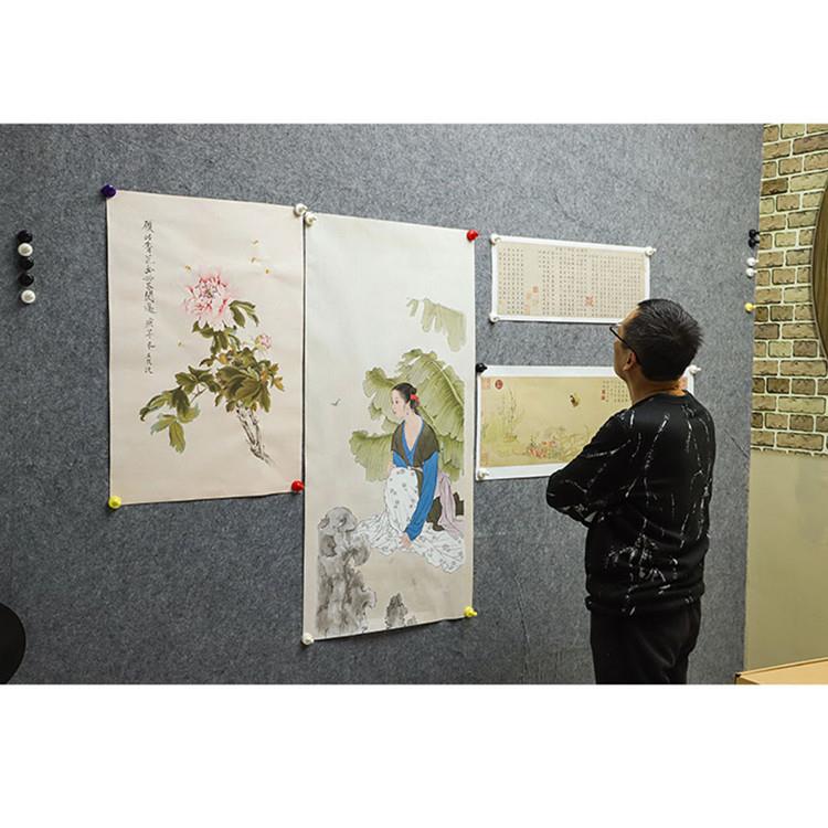 磁性书画毛墙毡贴带宣磁吸毛毡墙贴纸书UFV法国画作品展示墙毛毡