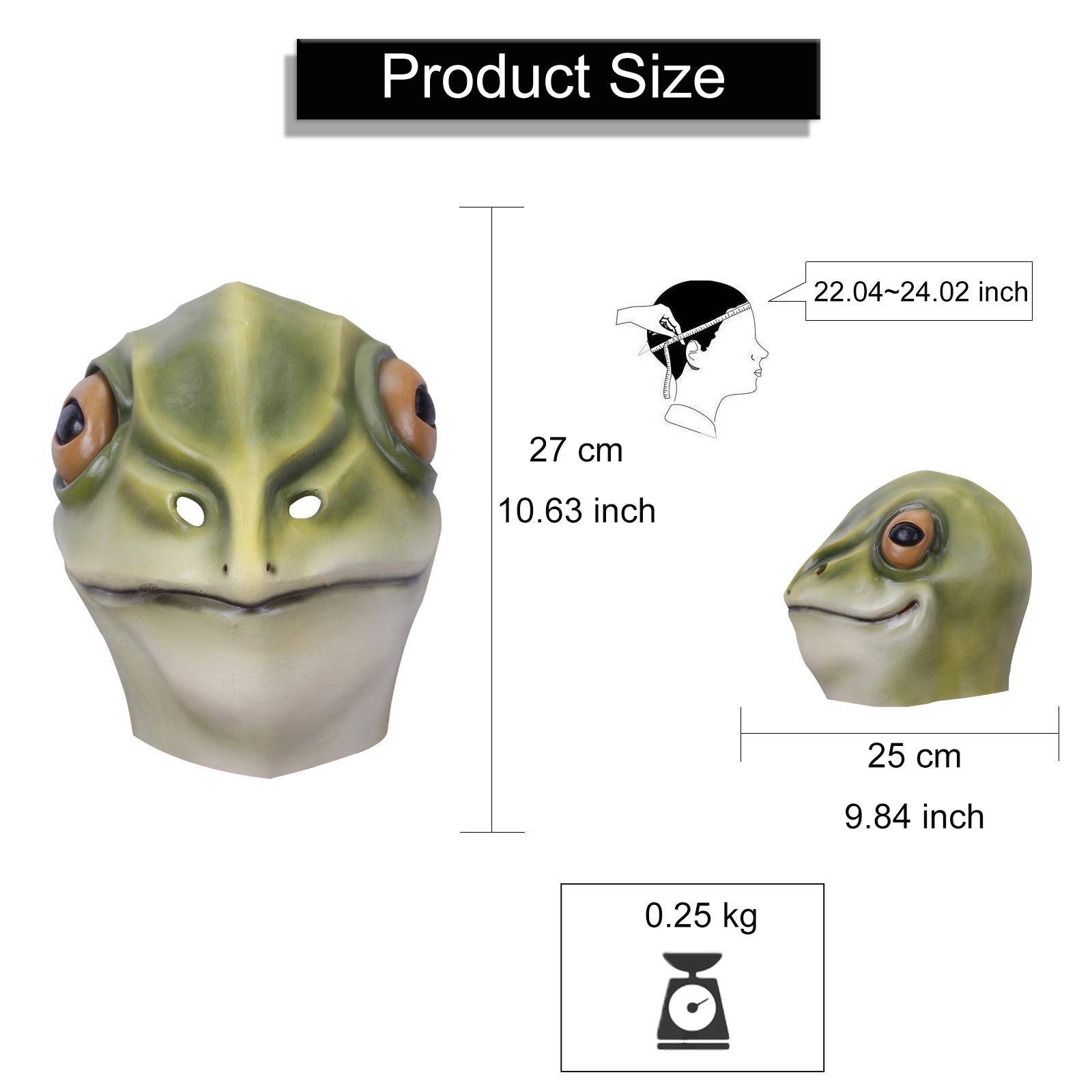 万圣节动物界青蛙M18729具萌萌面具头化妆世舞会可爱派套对乳胶面