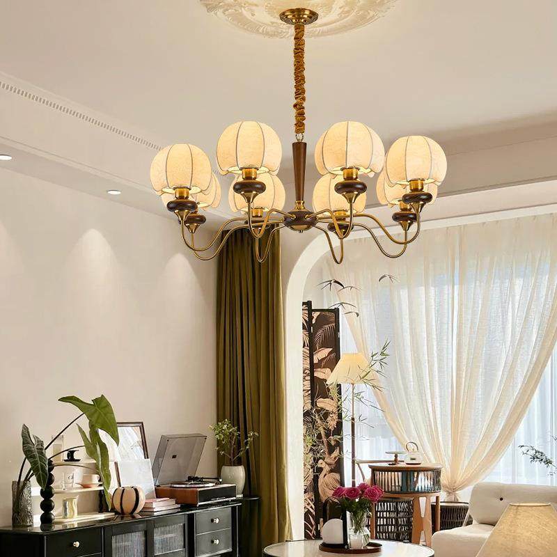 全铜中客厅吊灯灯布艺花纹卧室美式复723古餐洋厅古灯南风餐厅灯,家装灯饰光源,智能吊灯,淘宝优惠券,粉丝福利购,淘宝优惠卷