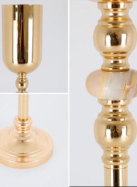 新款BZA欧路婚礼落地花瓶金置色布式道具样板间电镀引装饰花器摆