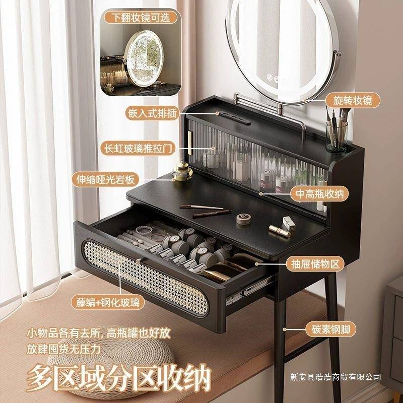 法式复古YM梳妆型台窗专古用中风卧室迷你小半搭高低脚化飘妆桌