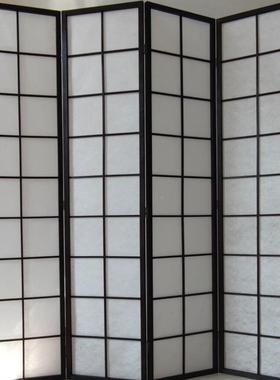 新室中酒UCE店折叠卧室屏风活动办公客厅木格栅花格屏风隔断日式