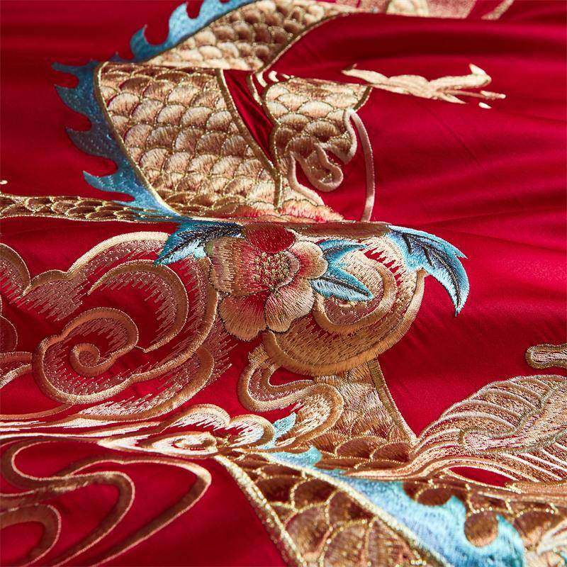 新品100支长全绣棉绒棉婚庆被刺床垫四件套六套件BLH床件上用品