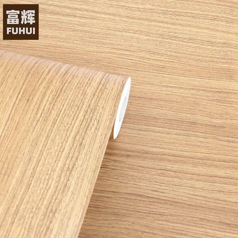 加厚黄色木纹自粘墙纸家具翻新