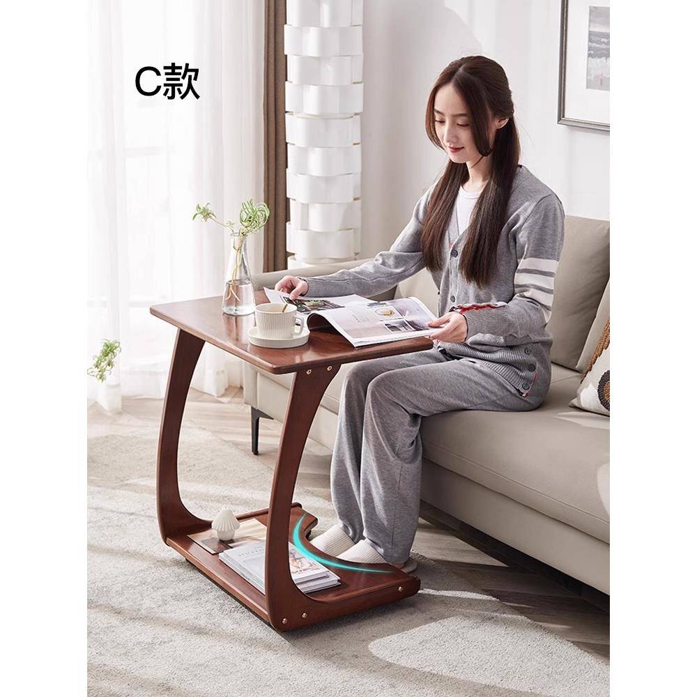 实木方沙边几柜几可移动床边桌子带轮迷你茶客厅小发户型家DKF用