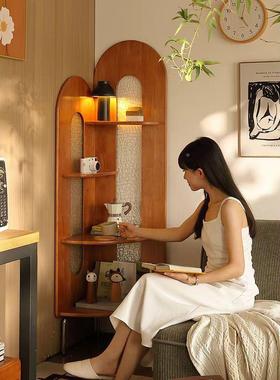 复中古沙实木转角柜子客厅发边角三落屏风置物XMC76545书架卧拐室