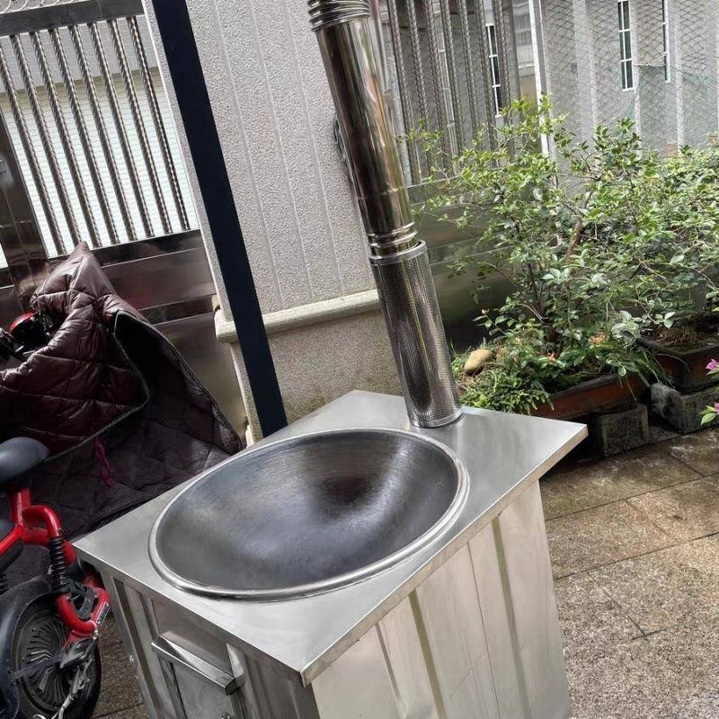 农村高端家用商用柴火304不锈钢移动灶台土灶加厚新款炉灶户外