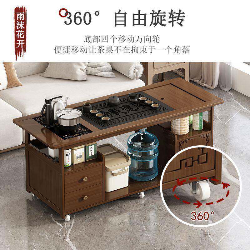 可动茶桌客阳整台无品牌/新款移茶几厅泡茶桌小型家用茶台一体一套茶水柜