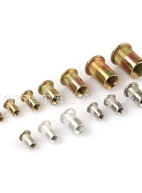 厂家900PCS盒装拉铆母套装镀头彩无品牌/圆柱竖纹平螺锌铆螺母拉母