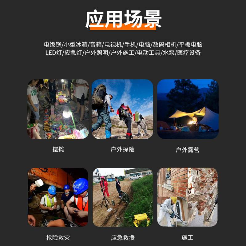 跨境1000W户外电源220v便携式摆摊露营大容量应急用户外储能电源