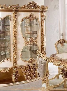 欧式奢布艺沙发25173茶几合法式实木雕花金箔组客厅沙华别发宫廷