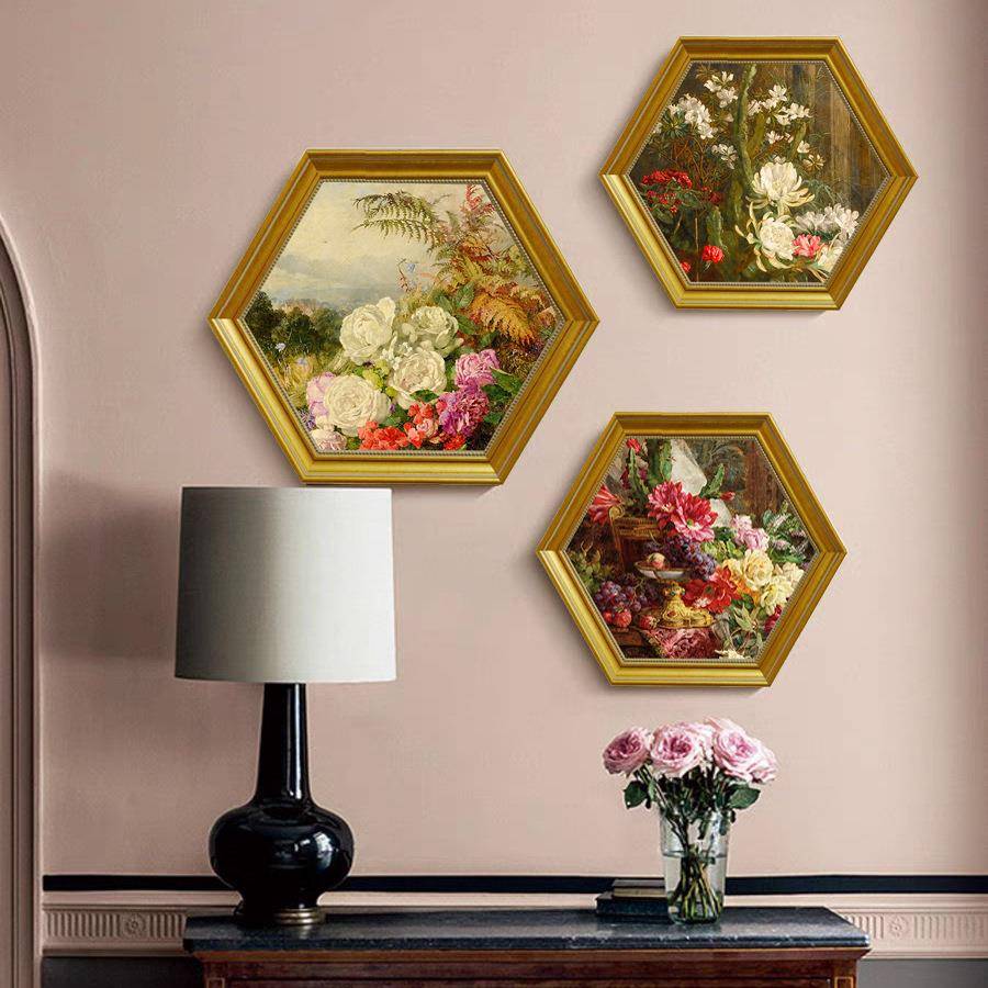 欧式复古植物花卉装饰画美式法式客厅沙发背景餐边柜壁挂画玄关图片
