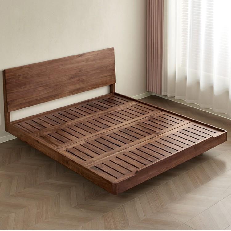 北美黑胡桃木床全实木床主卧1米8双人床北欧简约现代1.5米原木床