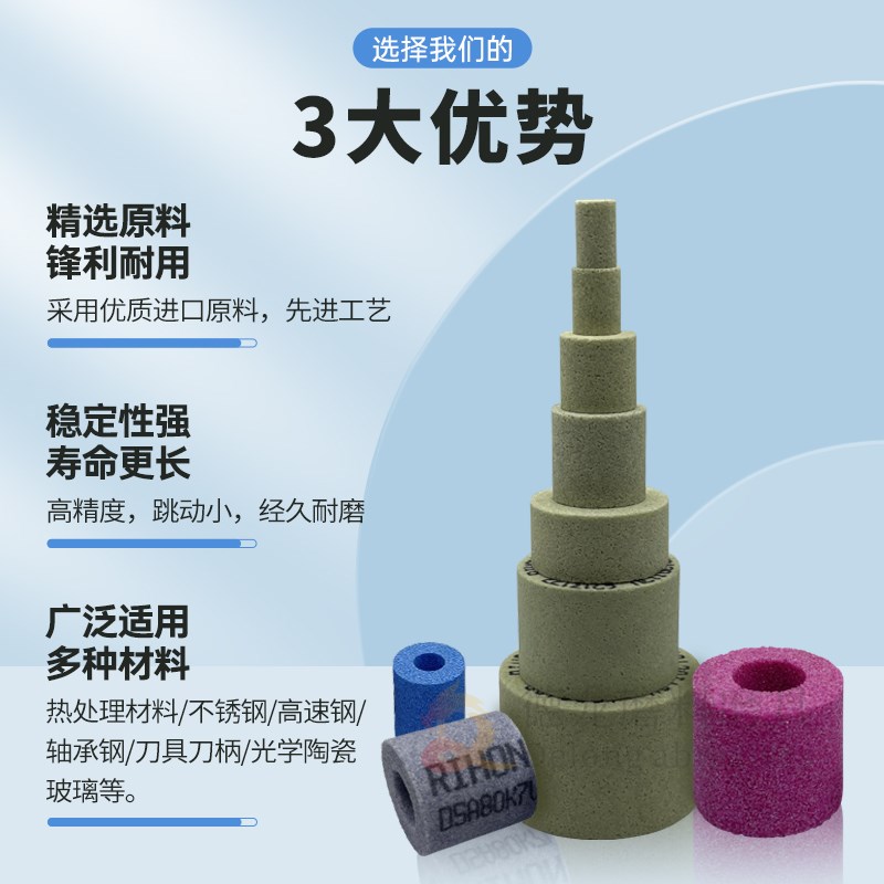 1NQ单晶刚玉内圆磨砂轮单面凹内孔研磨刀柄内锥光学磨.头利合砂轮