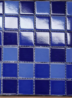 欧式48毫米f陶瓷马赛克瓷砖电视背景墙蓝色卫生间泳池鱼池水池用