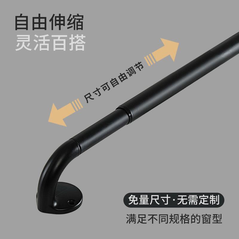 梁歌全遮光罗马杆可伸缩窗帘轨道电D泳顶装侧装铝合金窗帘杆工业