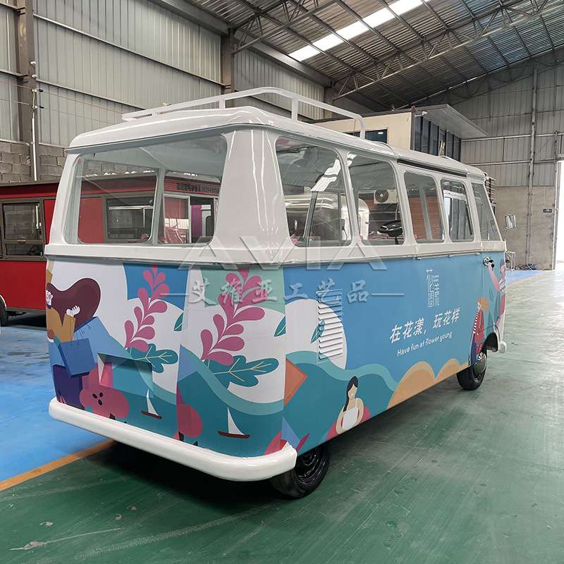复古T1移动咖啡车商业美陈装饰水吧奶茶啤酒车露营地美食街售货车