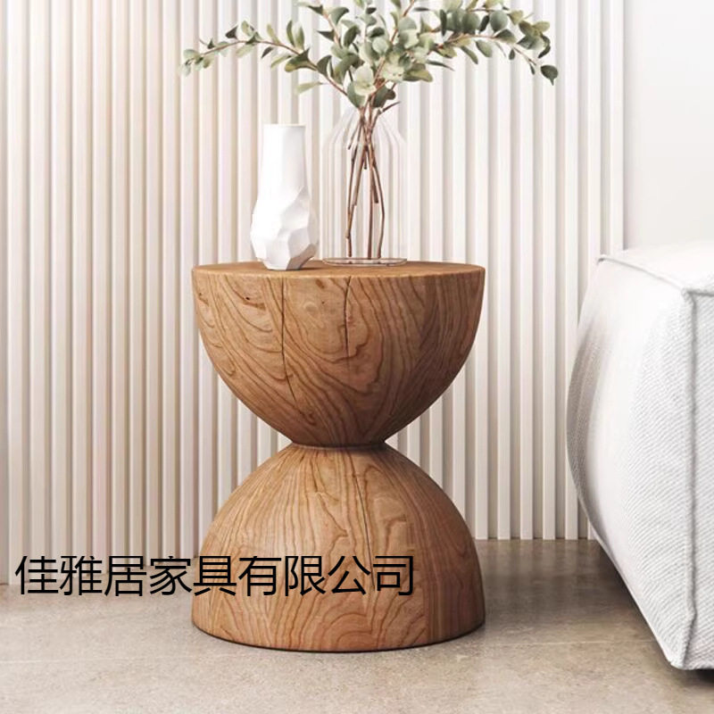 原木墩子几圆形摆件树墩矮凳树桩酒店床头柜家用椅子异形木墩