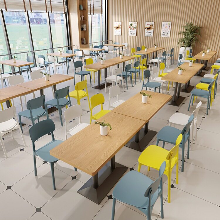 员工餐厅学校食堂桌椅组合快餐小吃店面馆餐饮店职工饭堂岩板桌子