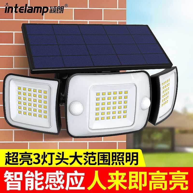 A6L太阳能庭院壁灯户外家用路灯夜间自动人体感太阳能庭院灯