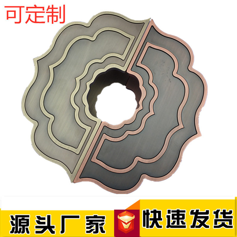 厂家直销半圆雕刻铝板仿古铜工艺玻璃门大门木门把手大拉手批发