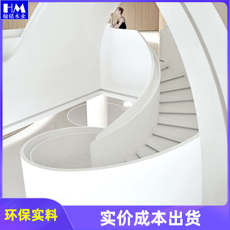 扬州定制钢木悬空旋转楼梯