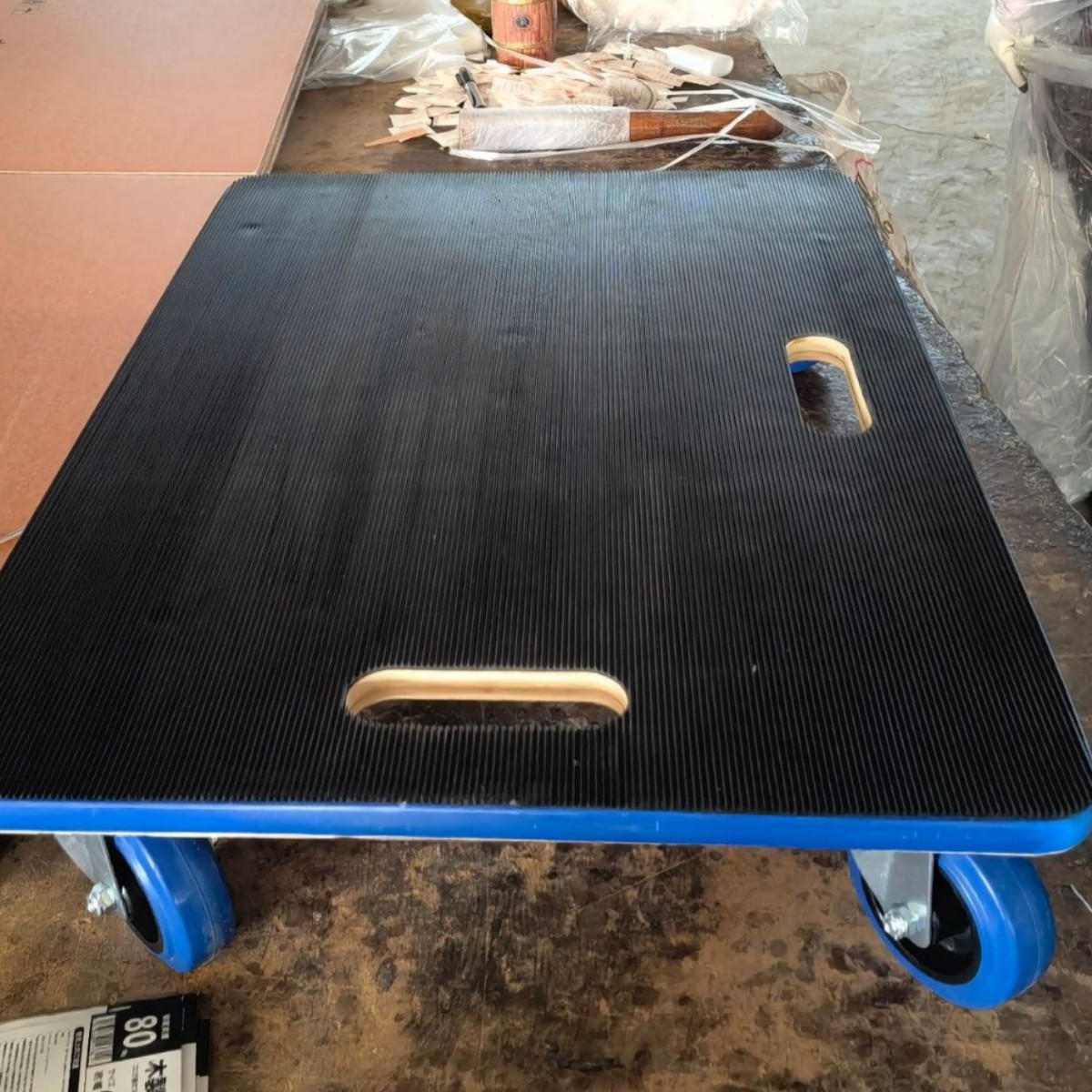 出口木质搬家器工具车橡胶 蓝色防撞边条贴面防滑 蓝色90*60cm