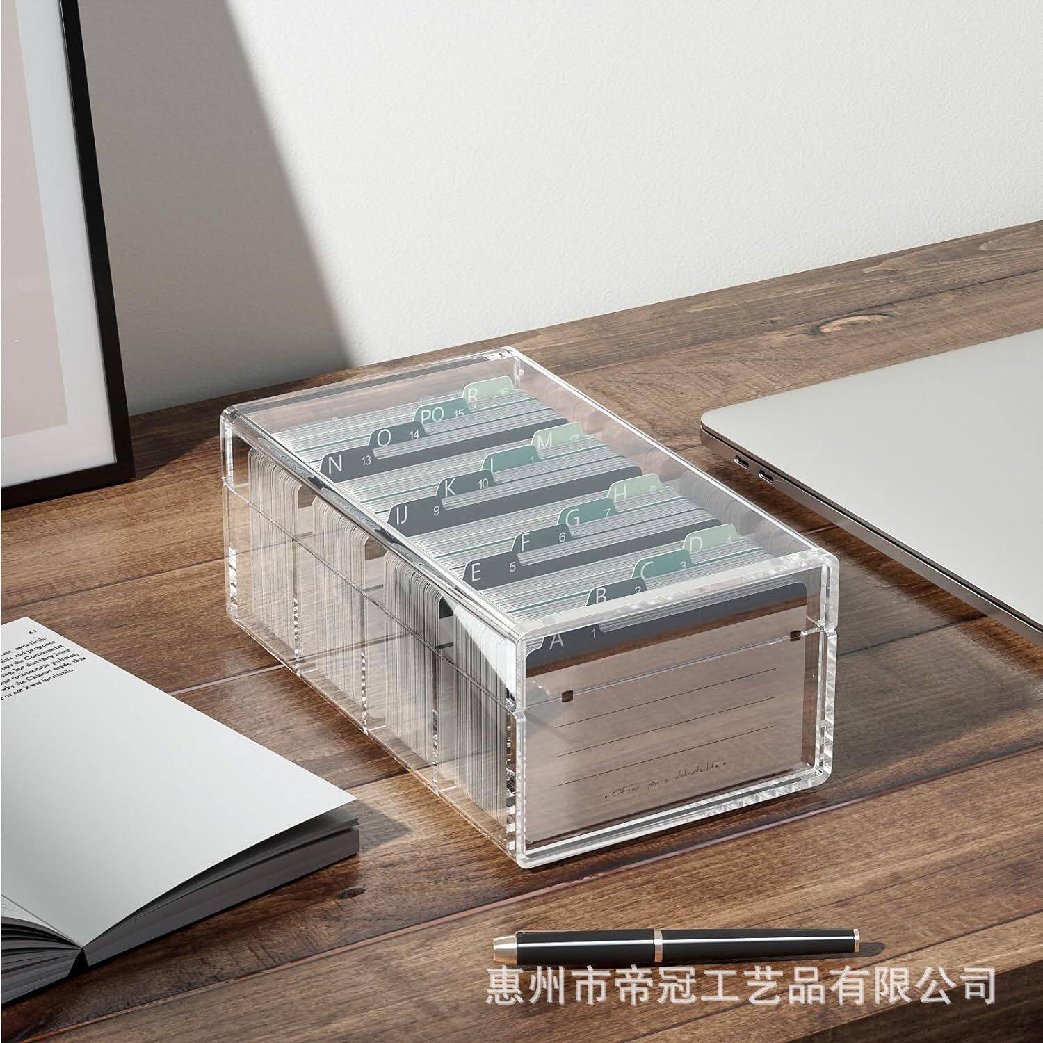 亚克力名片夹索引卡收纳盒桌面卡片文件便条卡夹跨境爆品