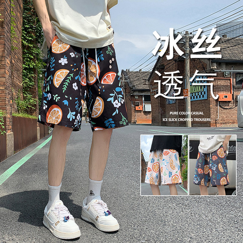 速发沙男裤花夏季速干滩短裤可下水宽松休闲居家睡裤薄款五分裤子