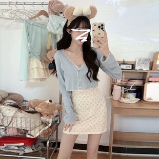 速发系带碎花连衣裙子夏2025新款海边度假长裙早春奶搭穿吊一整套