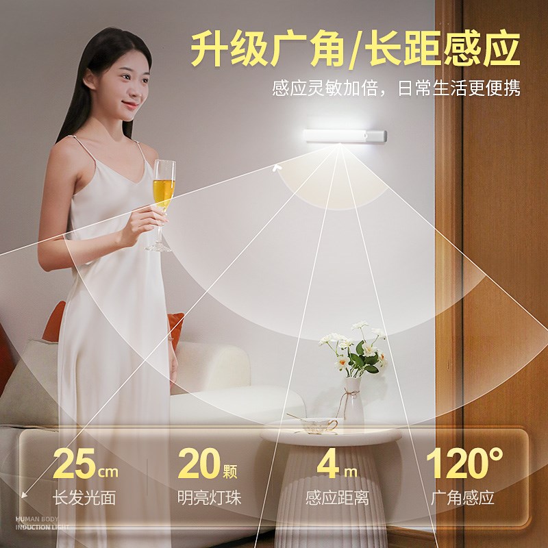 速发智能人体自动感应小夜灯床边卧室床头睡眠家用过道楼道台灯起