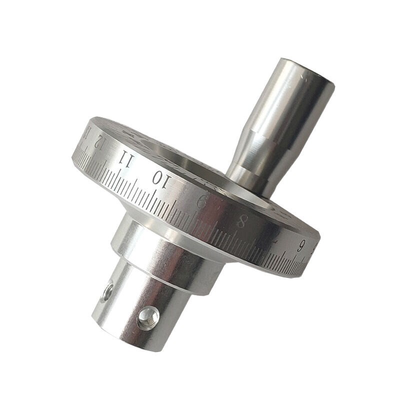 适用旋转手轮手轮手柄带摇把带刻度铝合金手轮SL63-10